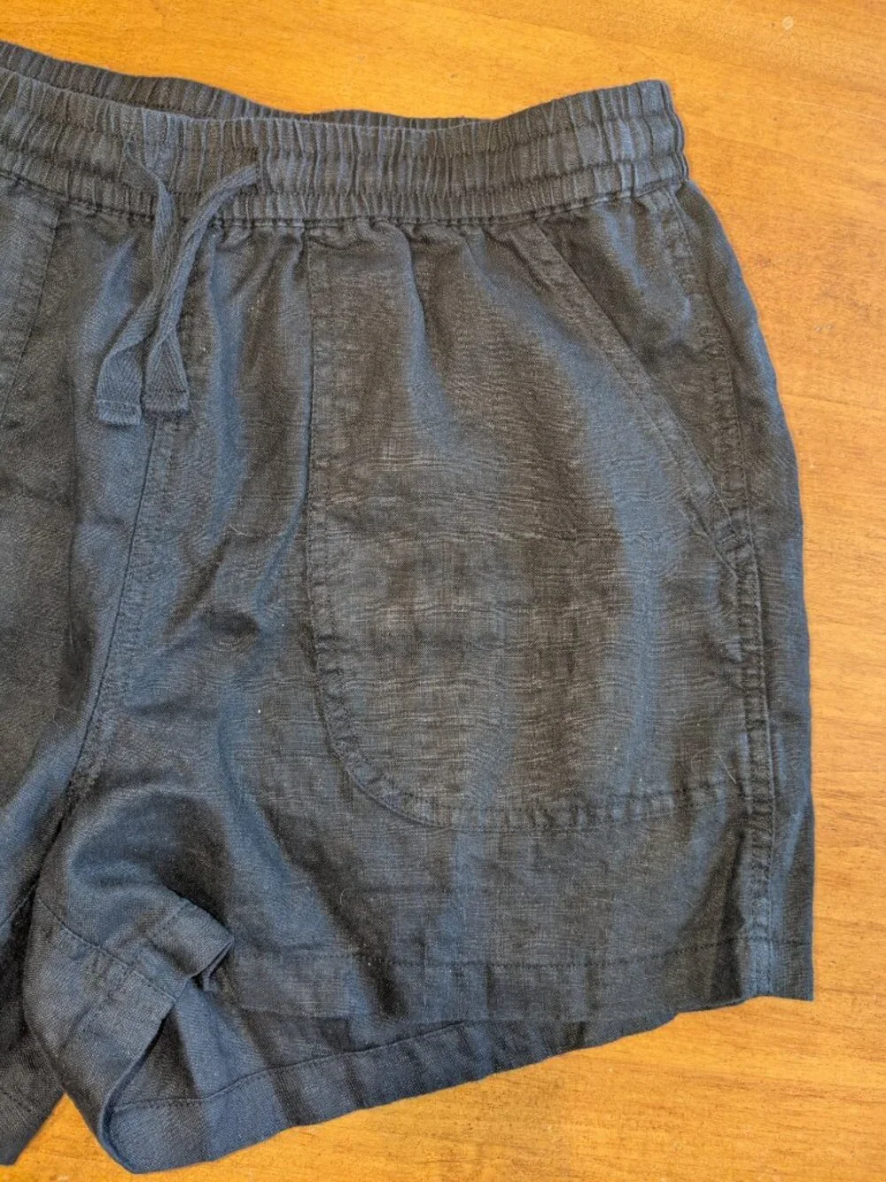 Quince 100% Linen Shorts Womens Small Black Coastal Grandma Minimal Euro Summer